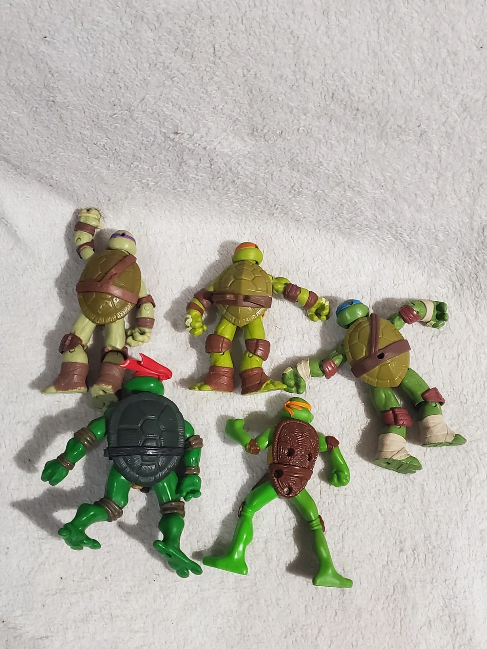 Green Turtle Action Figure Set with Colored Masks - 5-Pack